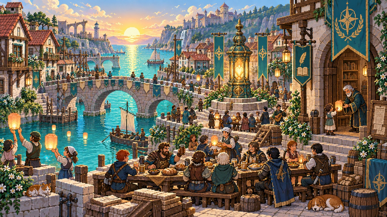 The city of Veyra at dawn in Guildmaster’s Ledger
